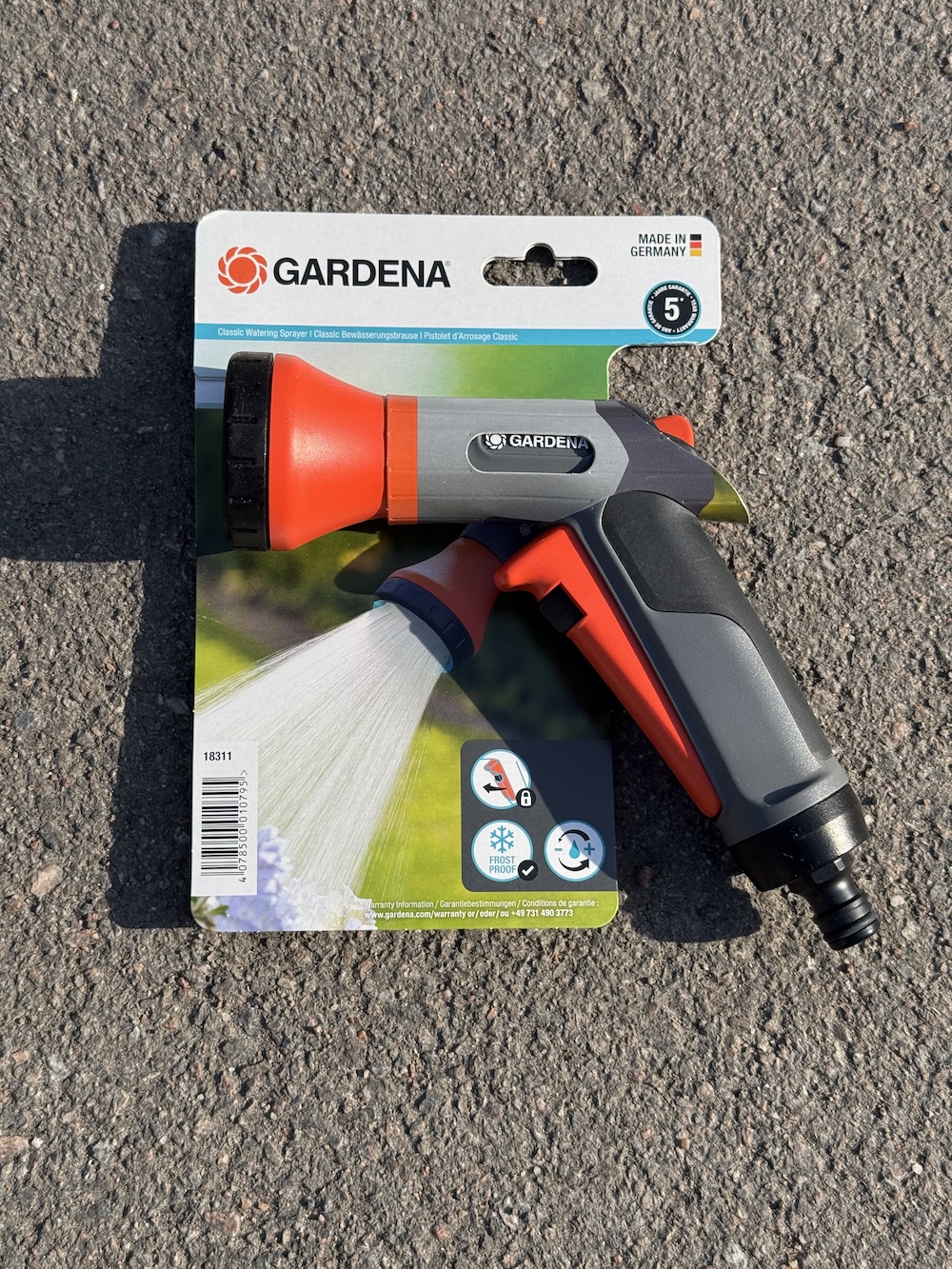 Gardena Classic 18311 -kastelupistooli, säädettävä